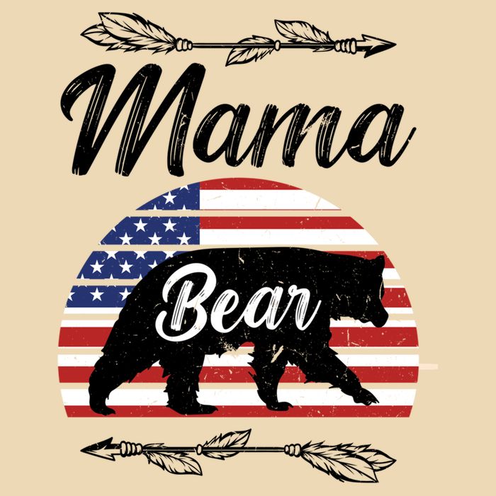 Mama Bear American Flag Funny Gift Drawstring Bag