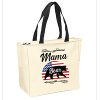 Mama Bear American Flag Funny Gift Zip Tote Bag