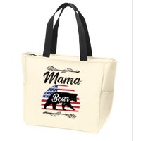 Mama Bear American Flag Funny Gift Zip Tote Bag