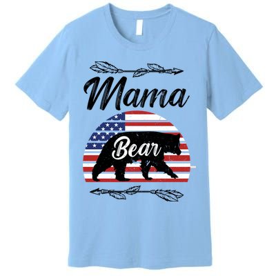 Mama Bear American Flag Funny Gift Premium T-Shirt
