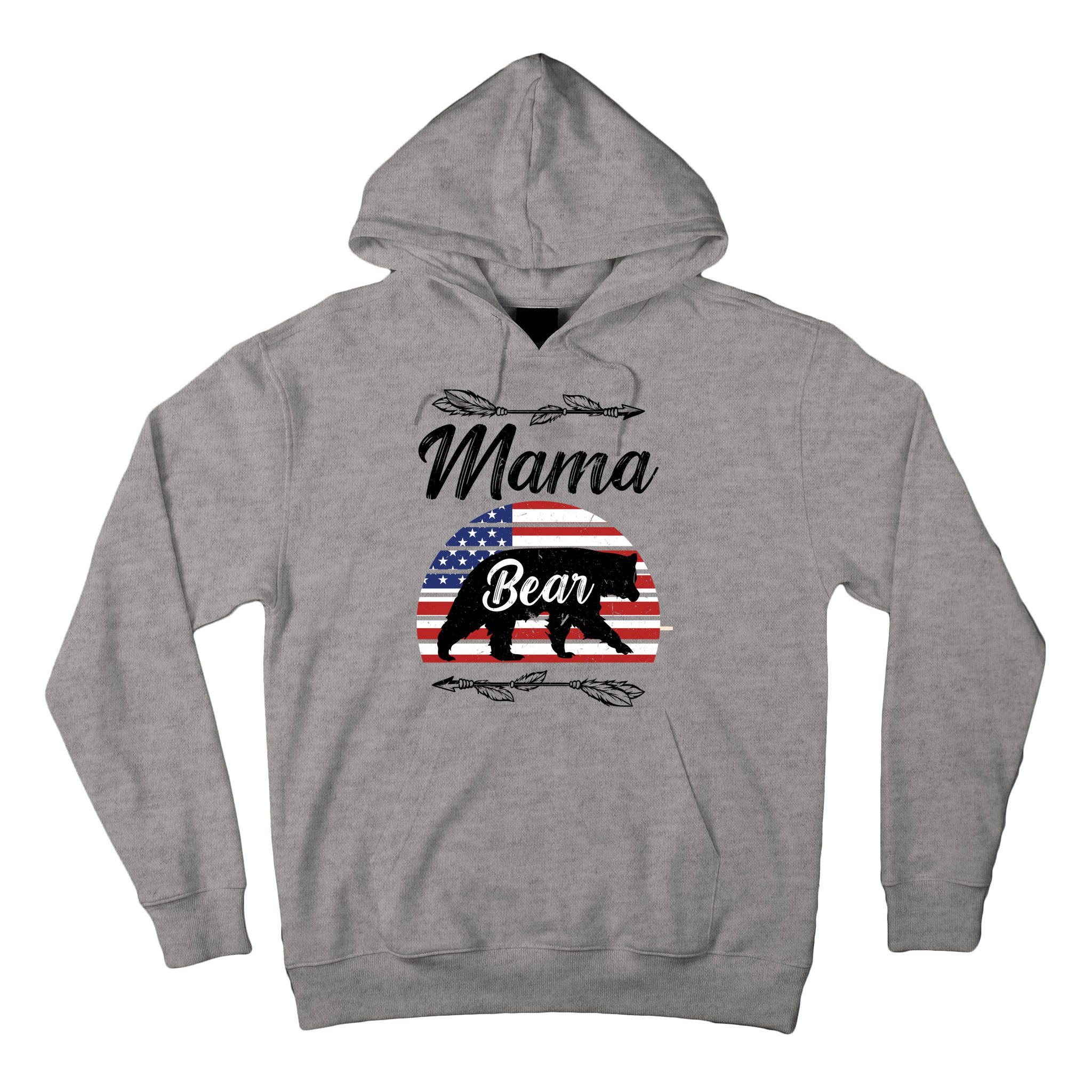 Mama Bear American Flag Funny Gift Tall Hoodie