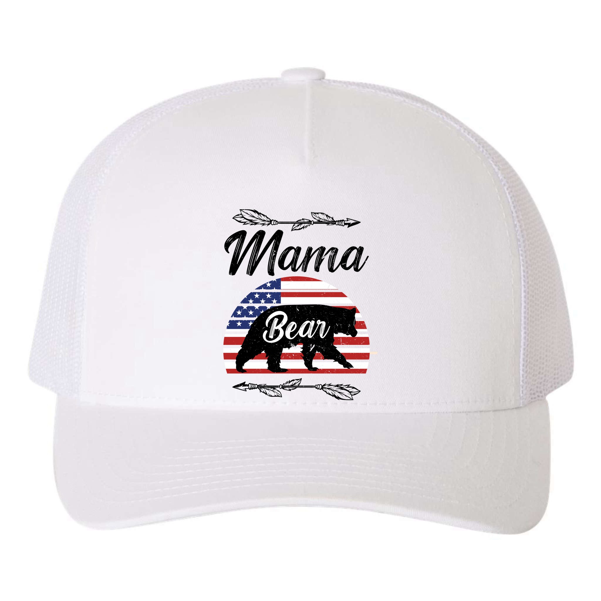 Mama Bear American Flag Funny Gift Yupoong Adult 5-Panel Trucker Hat