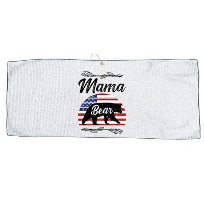 Mama Bear American Flag Funny Gift Large Microfiber Waffle Golf Towel