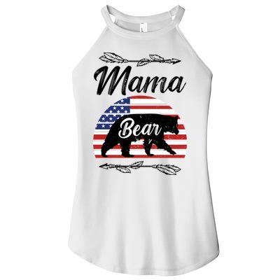 Mama Bear American Flag Funny Gift Women's Perfect Tri Rocker Tank