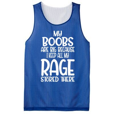 My Boobs Are Big Because I Keep All My Rage Stored There Cute Gift Mesh Reversible Basketball Jersey Tank