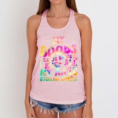 My Boobs Are Big Because I Keep All My Rage Stored There Gift Women's Knotted Racerback Tank