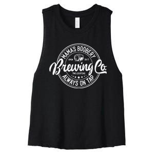 Mamas Boobery Always On Tap Brewing Co Breastfeeding Gift Mamas Boober Women's Racerback Cropped Tank