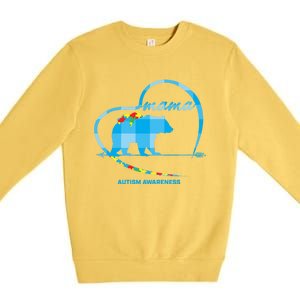 Mama Bear Autism Awareness Mom Mother Funny Gift S Gift Premium Crewneck Sweatshirt