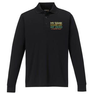 My Bank Account Just Hit Zero Cheer Dad Gift Performance Long Sleeve Polo