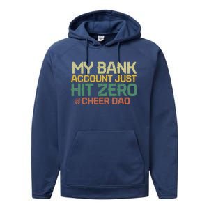 My Bank Account Just Hit Zero Cheer Dad Gift Performance Fleece Hoodie