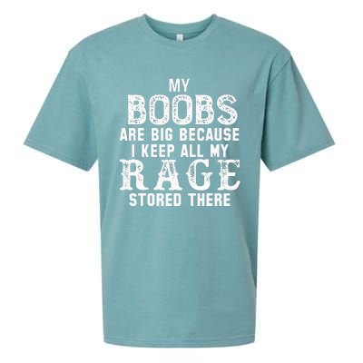 my boobs are big because i keep all my rage stored there Sueded Cloud Jersey T-Shirt