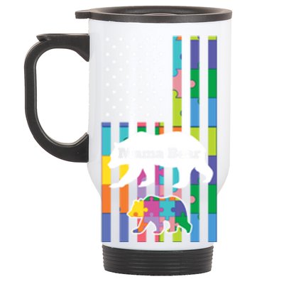 Mama Bear Autism Mother Gift Stainless Steel Travel Mug