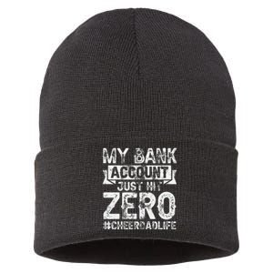 My Bank Account Just Hit Zero Cheer Dad Proud Cheer Father Sustainable Knit Beanie