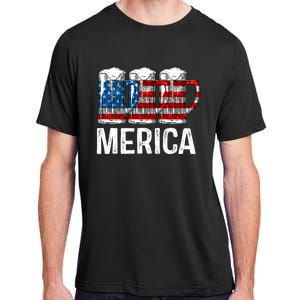 Merica Beer American Flag 4th Of July Adult ChromaSoft Performance T-Shirt