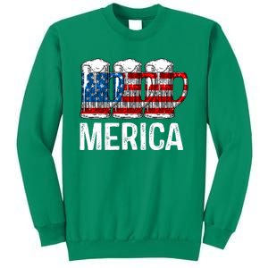 Merica Beer American Flag 4th Of July Sweatshirt