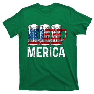 Merica Beer American Flag 4th Of July T-Shirt