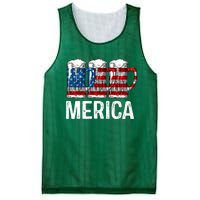 Merica Beer American Flag 4th Of July Mesh Reversible Basketball Jersey Tank