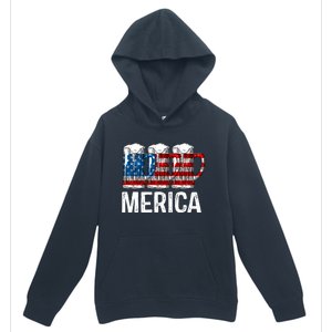 Merica Beer American Flag 4th Of July Urban Pullover Hoodie