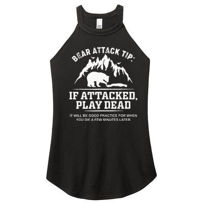 Mountain Bear Attack Tip If Attacked Play Dead Women’s Perfect Tri Rocker Tank