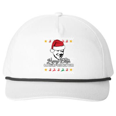 Merry Biden And A Trumpfree New Year Ugly Christmas Gift Snapback Five-Panel Rope Hat