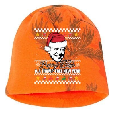 Merry Biden And A Trumpfree New Year Ugly Christmas Gift Kati - Camo Knit Beanie