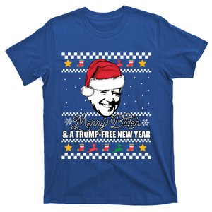 Merry Biden And A Trumpfree New Year Ugly Christmas Gift T-Shirt