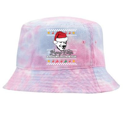 Merry Biden And A Trumpfree New Year Ugly Christmas Gift Tie-Dyed Bucket Hat