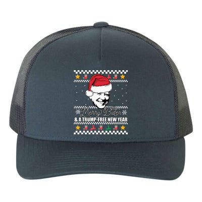 Merry Biden And A Trumpfree New Year Ugly Christmas Gift Yupoong Adult 5-Panel Trucker Hat