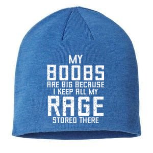 My Boobs Are Big Because I Keep All My Rage Stored There Great Gift Sustainable Beanie