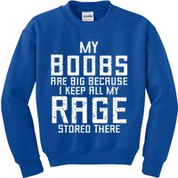 My Boobs Are Big Because I Keep All My Rage Stored There Great Gift Kids Sweatshirt