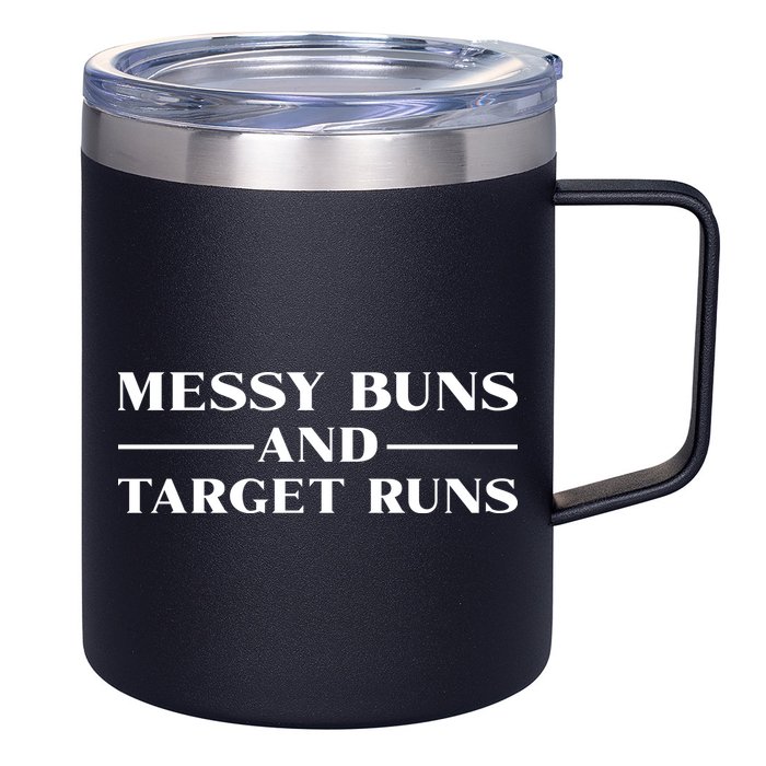 Messy Buns And Target Runs 12oz Stainless Steel Coffee Mug