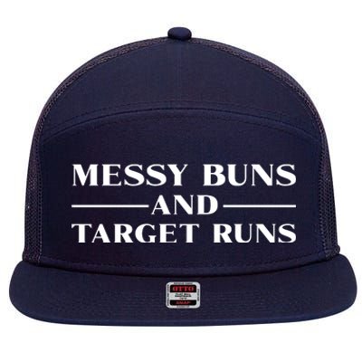 Messy Buns And Target Runs 7 Panel Mesh Trucker Snapback Hat