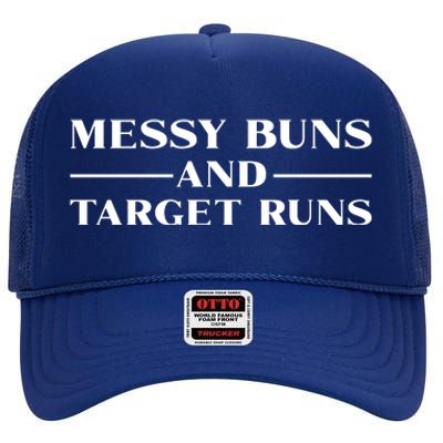 Messy Buns And Target Runs High Crown Mesh Back Trucker Hat