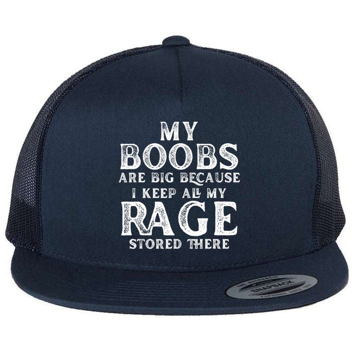 My Boobs Are Big Because I Keep All My Rage Stored There Funny Flatbill Hat