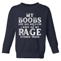 My Boobs Are Big Because I Keep All My Rage Stored There Funny Toddler Sweatshirt