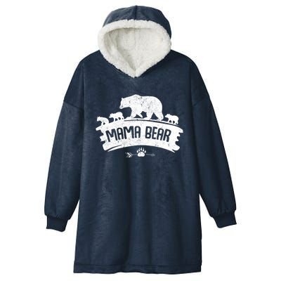 Mama Bear And Three Cubs Hooded Wearable Blanket