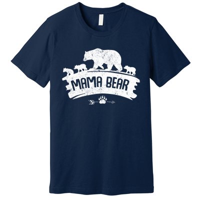 Mama Bear And Three Cubs Premium T-Shirt