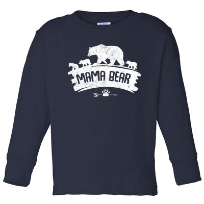 Mama Bear And Three Cubs Toddler Long Sleeve Shirt