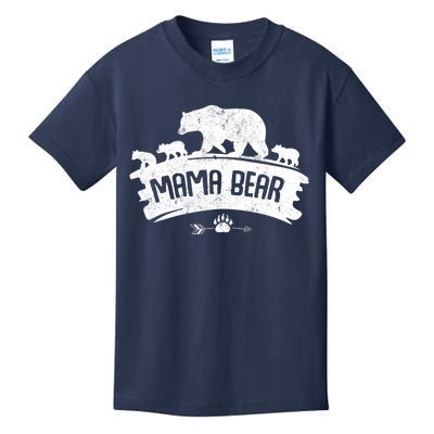 Mama Bear And Three Cubs Kids T-Shirt