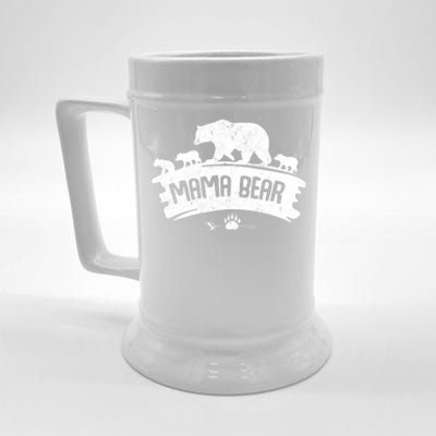 Mama Bear And Three Cubs Beer Stein