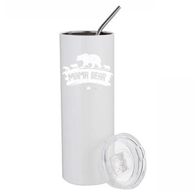 Mama Bear And Three Cubs Stainless Steel Tumbler