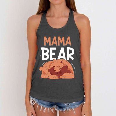 Mama Bear Animal Pun Bear Lover Mom Mother Mommy Mothers Day Women's Knotted Racerback Tank