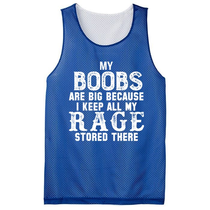 My Boobs Are Big Because I Keep All My Rage Stored There Great Gift Mesh Reversible Basketball Jersey Tank