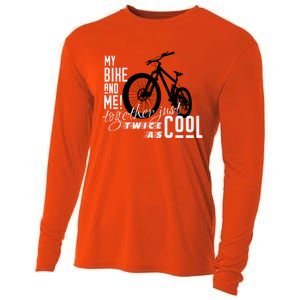 My Bike And Me Twice As Cool Funny Mountain Bike Cool Gift Cooling Performance Long Sleeve Crew