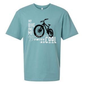 My Bike And Me Twice As Cool Funny Mountain Bike Cool Gift Sueded Cloud Jersey T-Shirt