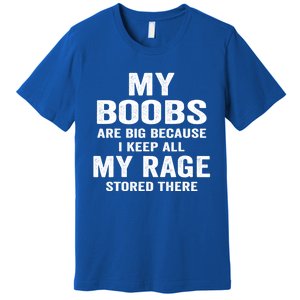 My Boobs Are Big Because I Keep All My Rage Stored There Gift Premium T-Shirt