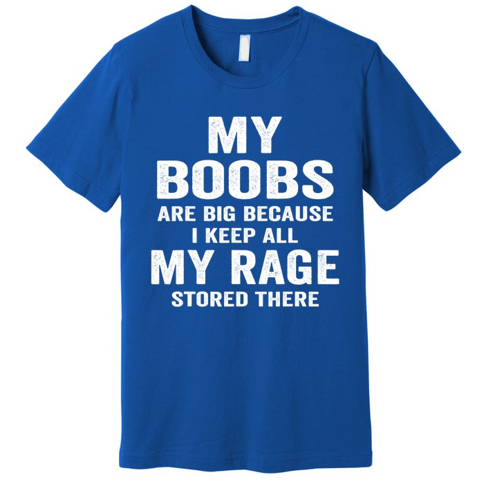 My Boobs Are Big Because I Keep All My Rage Stored There Gift Premium T-Shirt