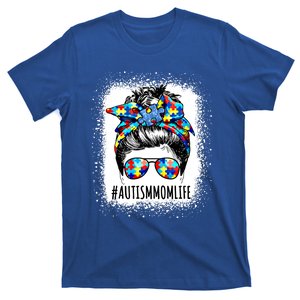 Messy Bun Autism Mom Life Puzzle Autsim Awareness Cool Gift T-Shirt