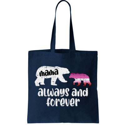 Mama Bear Always Forever Lesbian Lgbtq Pride Flag Women Tote Bag