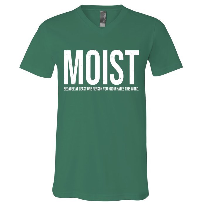 MOIST Because At Least One Person You Know Hates This Word V-Neck T-Shirt
